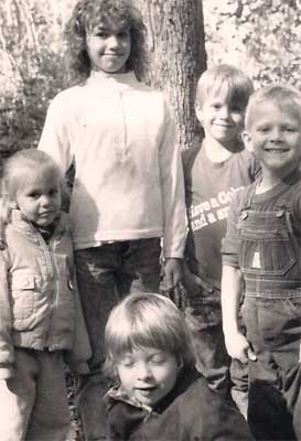 Five kids in the woods