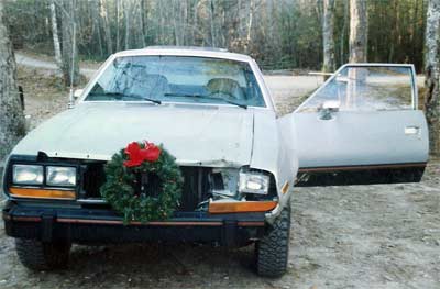 Jerry's car with Christmas wreath