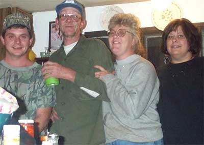 four friends in Gwen's kitchen