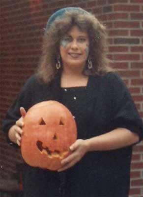 woman with a pumpkin