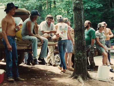 A group of people in the woods
