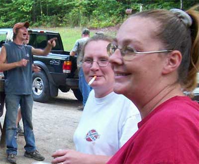 Kim and Trish at the End of the Pavement