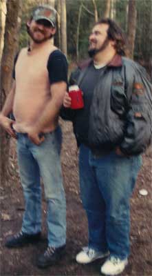 two men in the woods