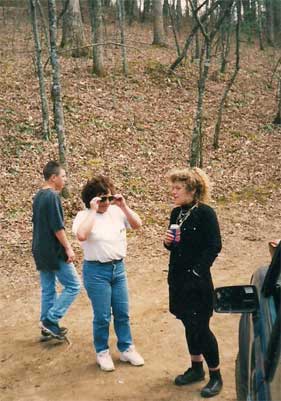 Two women and a man at Trout Camp in the North Georgia Mountains