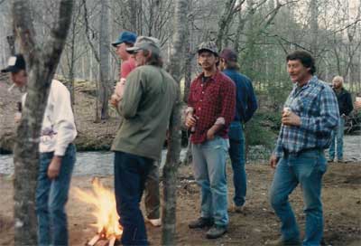 Campfire at Trout Camp in the North Georgia Mountains