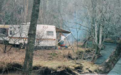 Camper at Trout Camp in the North Georgia Mountains