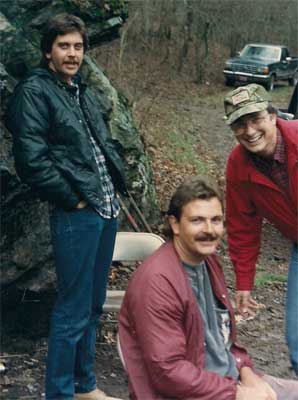 Men smiling at Trout Camp in the North Georgia Mountains
