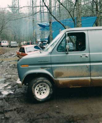 A muddy road at Trout Camp