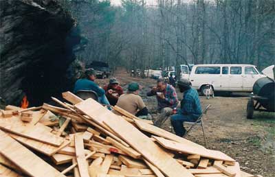 Wood scraps at Trout Camp in the North Georgia Mountains