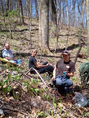 taking a break from digging ramps