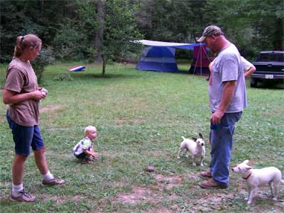 Amy and Big Tom with dogs