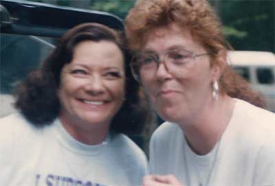 Ann and Gwen at the End of the Pavement