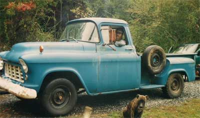 Anthony in blue truck