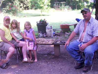 Raymond and Billy with little girls