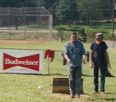 Hambone and Gomer play horseshoes in Hiawassee