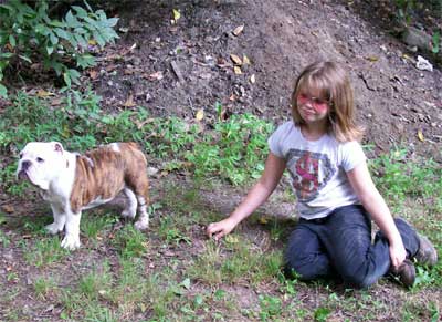 Sara with bull dog