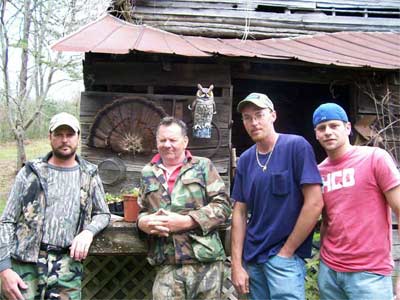 Four men at the man cave barn