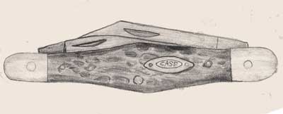 drawing of a Case pocket knife