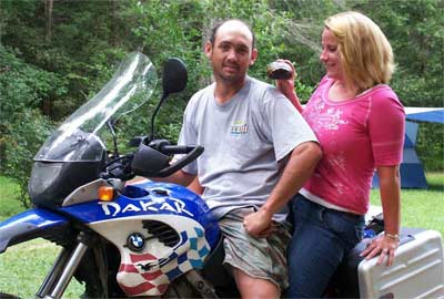 Billy and Crystal on a bike