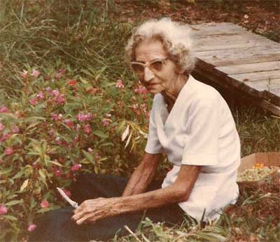 Ethel Fox with flowers