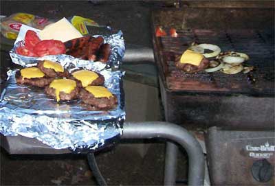 hamburgers on the grill