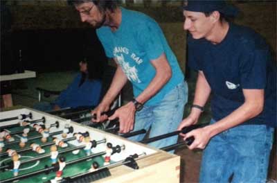 Brian and Keith play Foosball