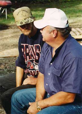 George and Bill in ball caps