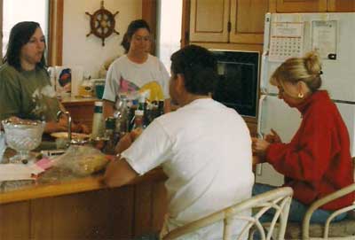 in the kitchen