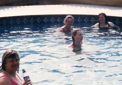 women in the pool