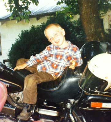 Jacob on Harold's Harley