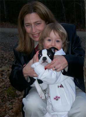 Jill and Jenna with puppy