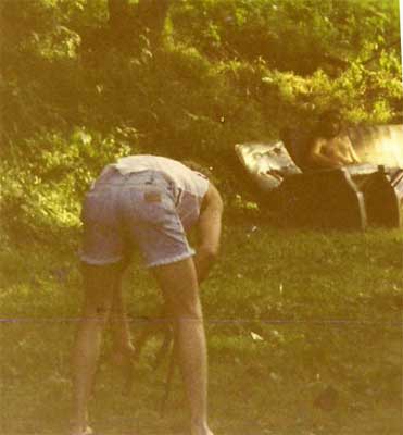 Joe playing horseshoes