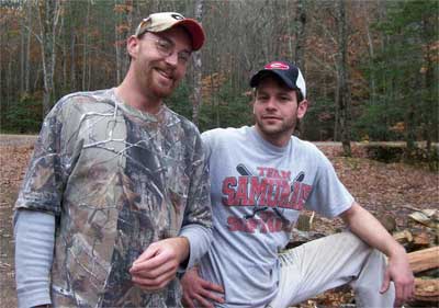 Ab and Curtis in baseball caps