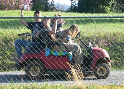 Full load on golf cart