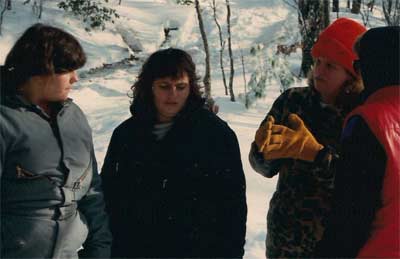 women in the snow