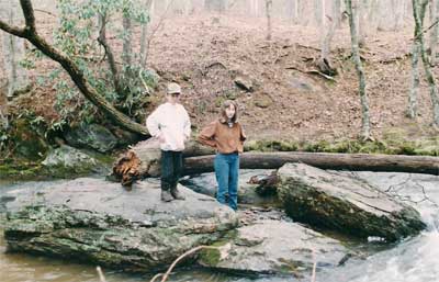 Girls on the rocks at Trout Camp in the North Georgia Mountains