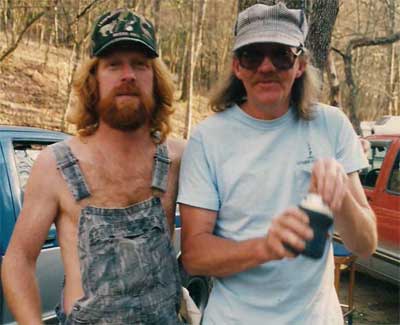 Two men at Trout Camp in the North Georgia Mountains