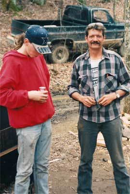 Two men at Trout Camp in the North Georgia Mountains