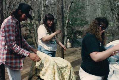 Baby with family at Trout Camp in the North Georgia Mountains