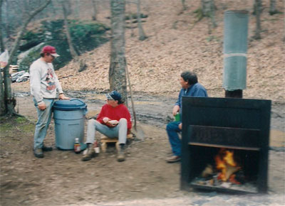Wood heater at Trout Camp in the North Georgia Mountains