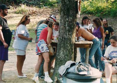 Gathered under the shade tree